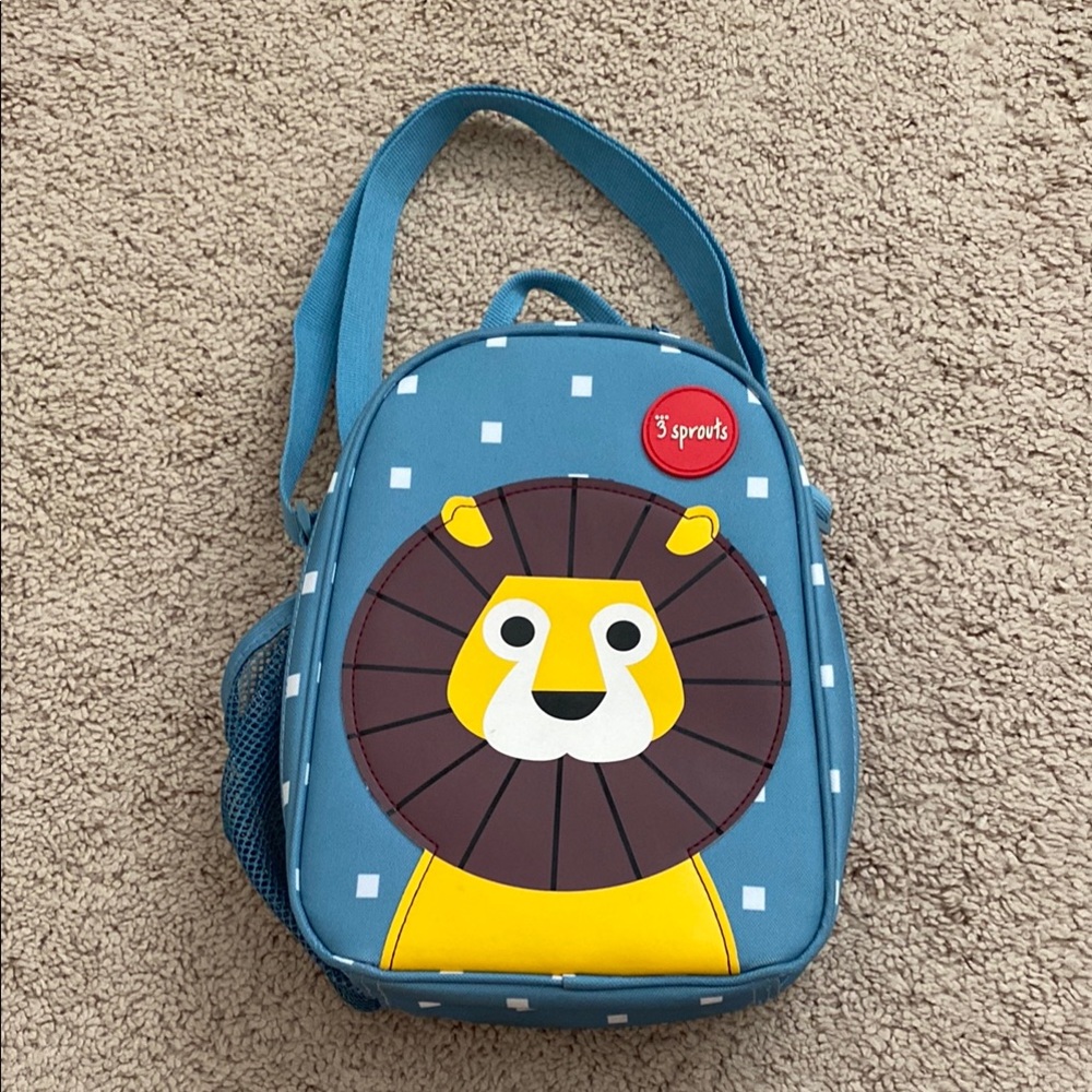 3 Sprouts lion blue lunch bag